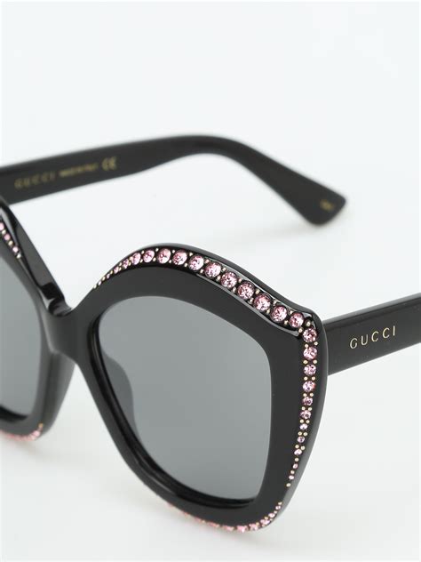 black gucci glasses with rhinestones|pink gucci sunglasses with rhinestones.